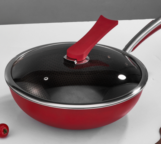 Red Swirl Non-Stick Frying Pan