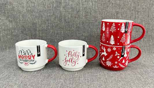 4-Piece 10-Ounce Stackable Mug Set