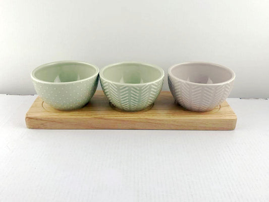 3-Piece Small Bowl Set with Tray